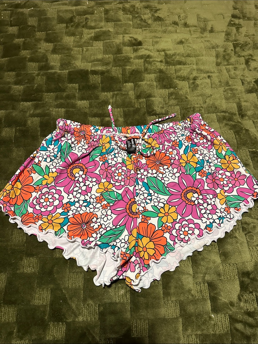 Hurley Floral Athletic Shorts - Pink, Orange & Green